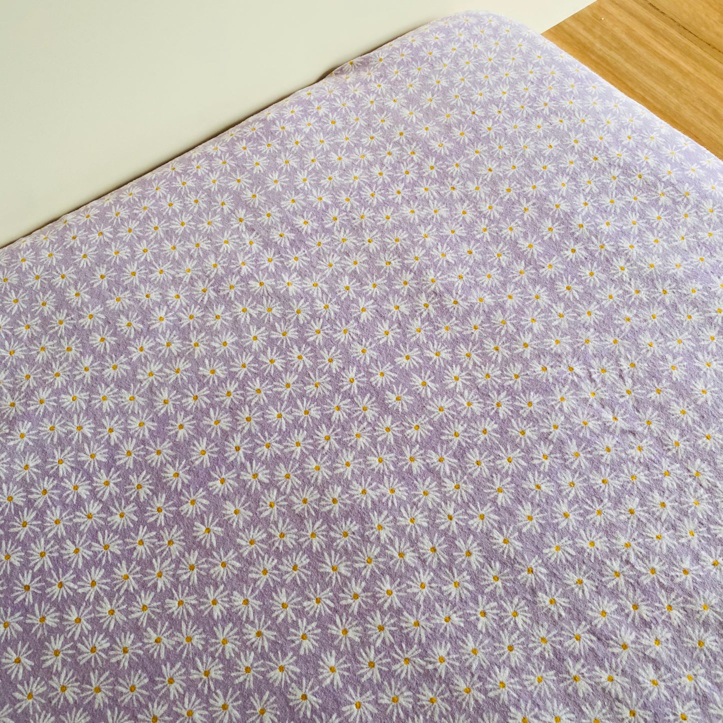 Flannel Fitted Cot Sheet - Daisy Lilac