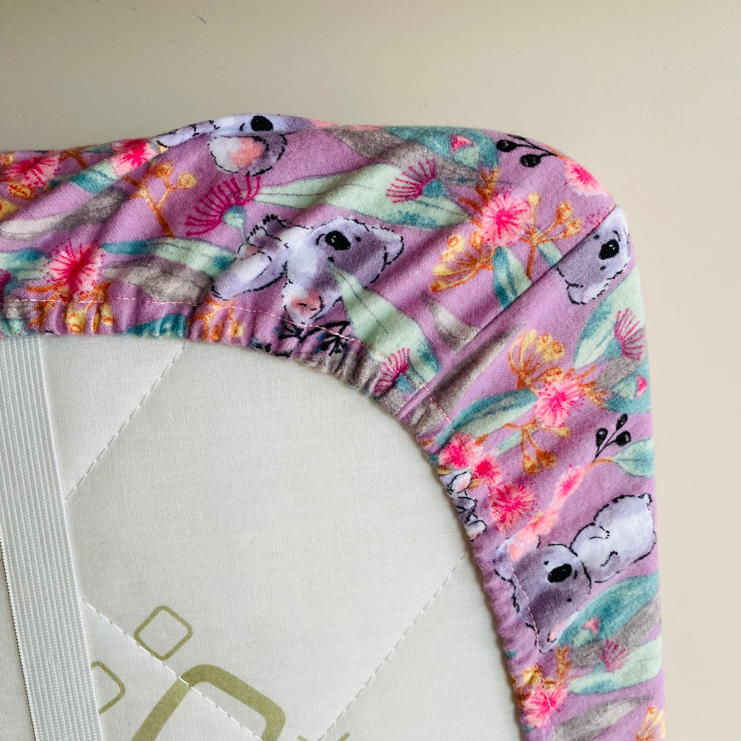 Flannel Fitted Cot Sheet - Gummy Bears Pink