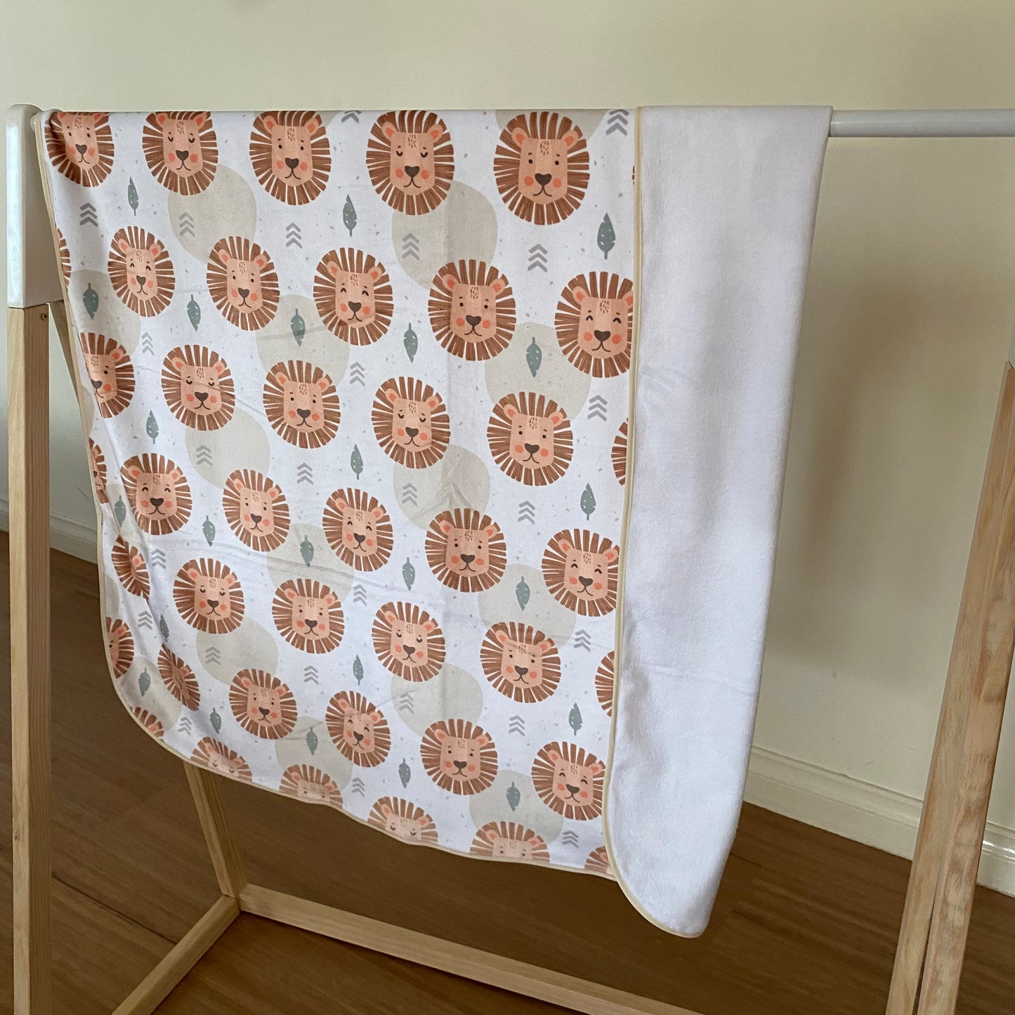 Double Sided Minky Blanket - Lion Heads