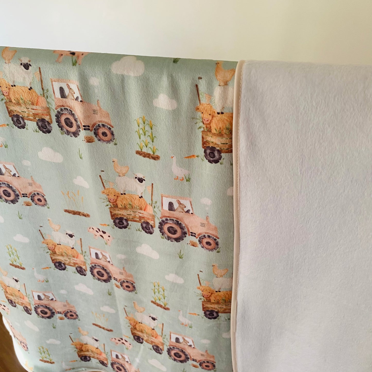 Double Sided Minky Blanket - Tractor & Farm