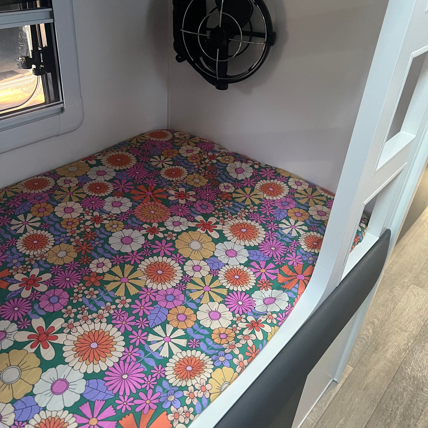 Caravan Bunk Fitted Sheet - Retro Floral