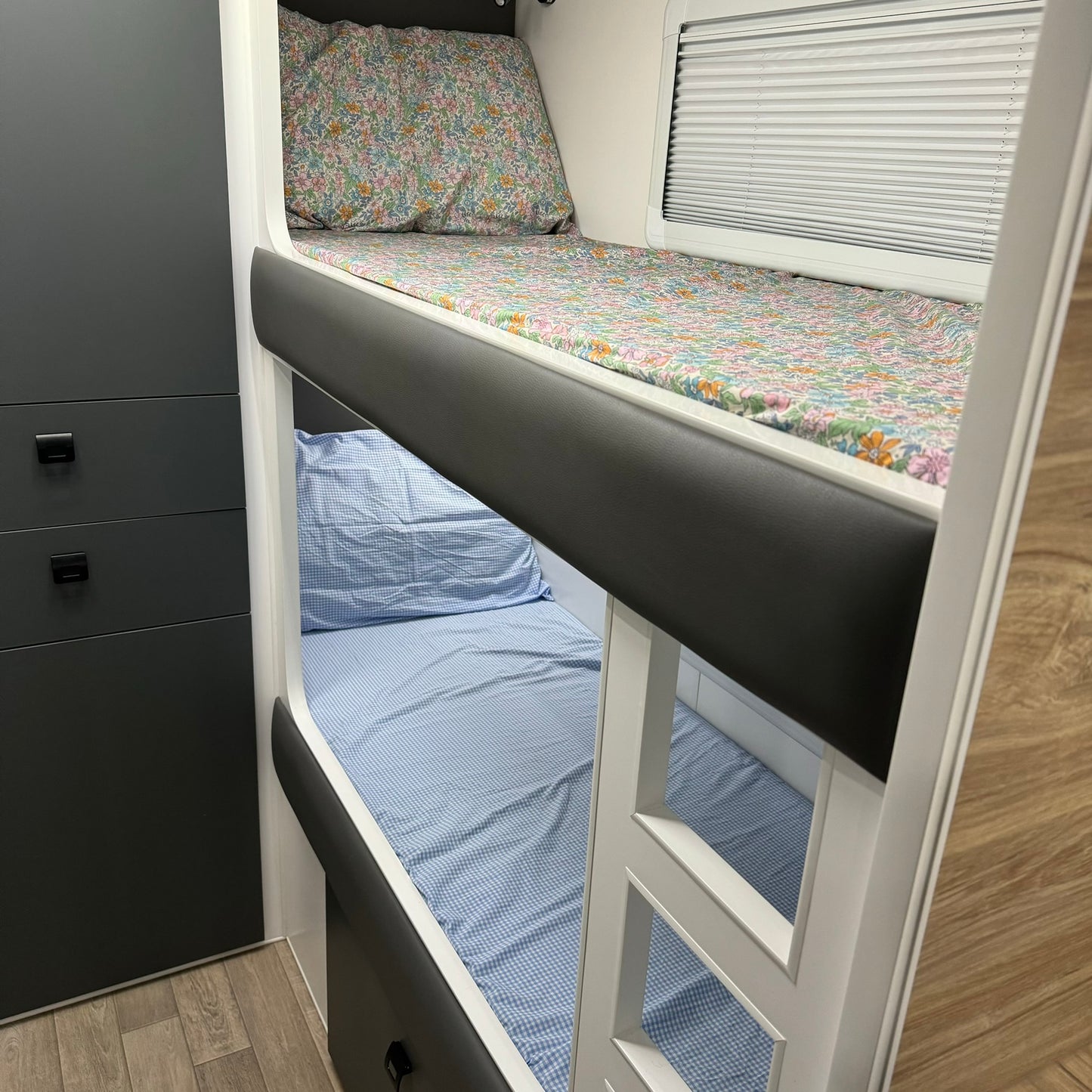 Caravan Bunk Fitted Sheet - Pale Blue Gingham