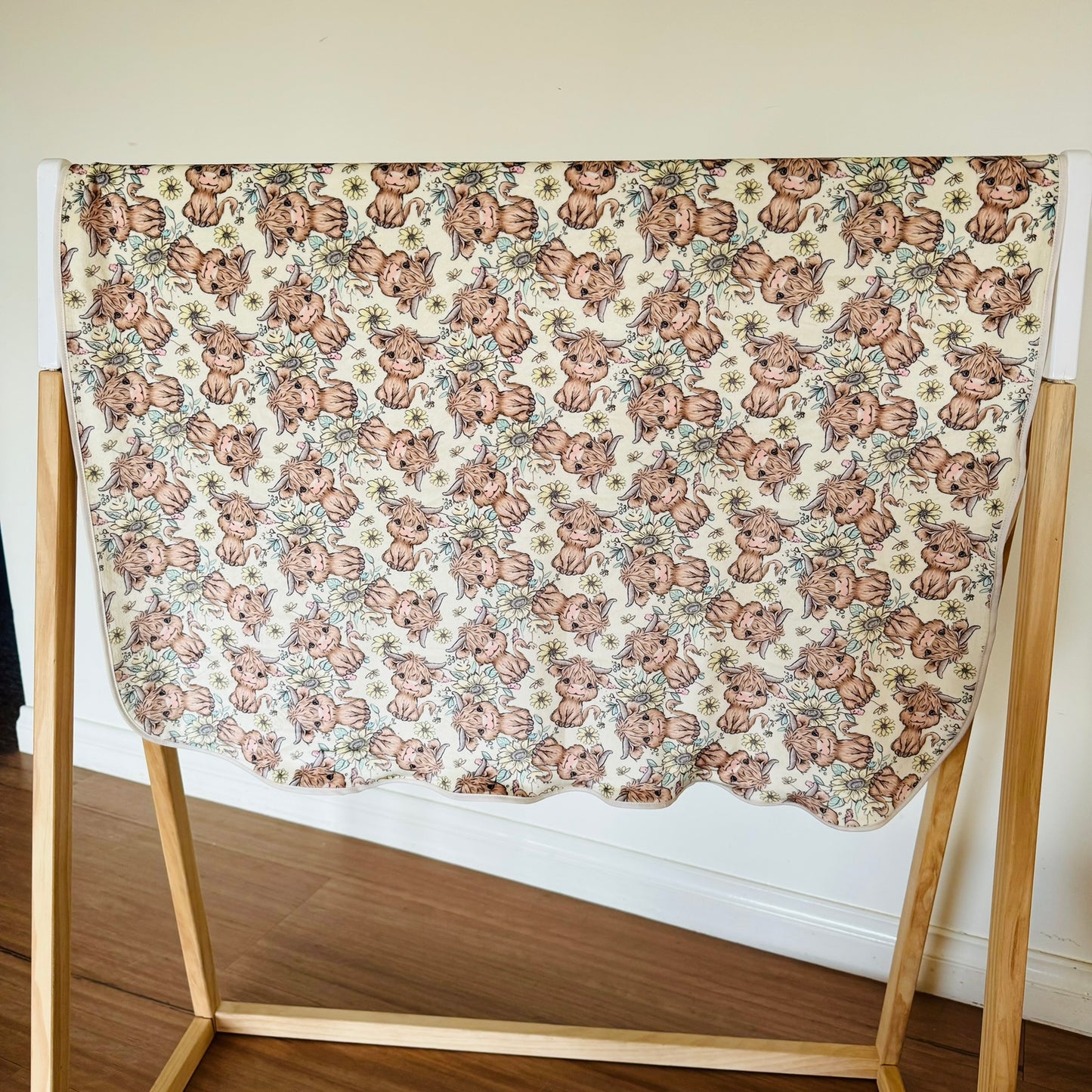 Double Sided Minky Blanket - Highlander Sunflowers
