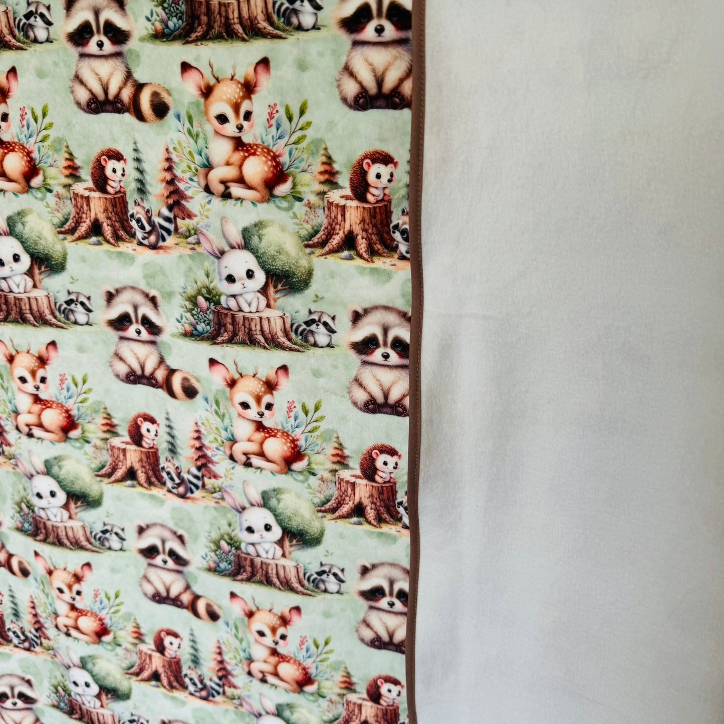 Double Sided Minky Blanket - Woodland Babies