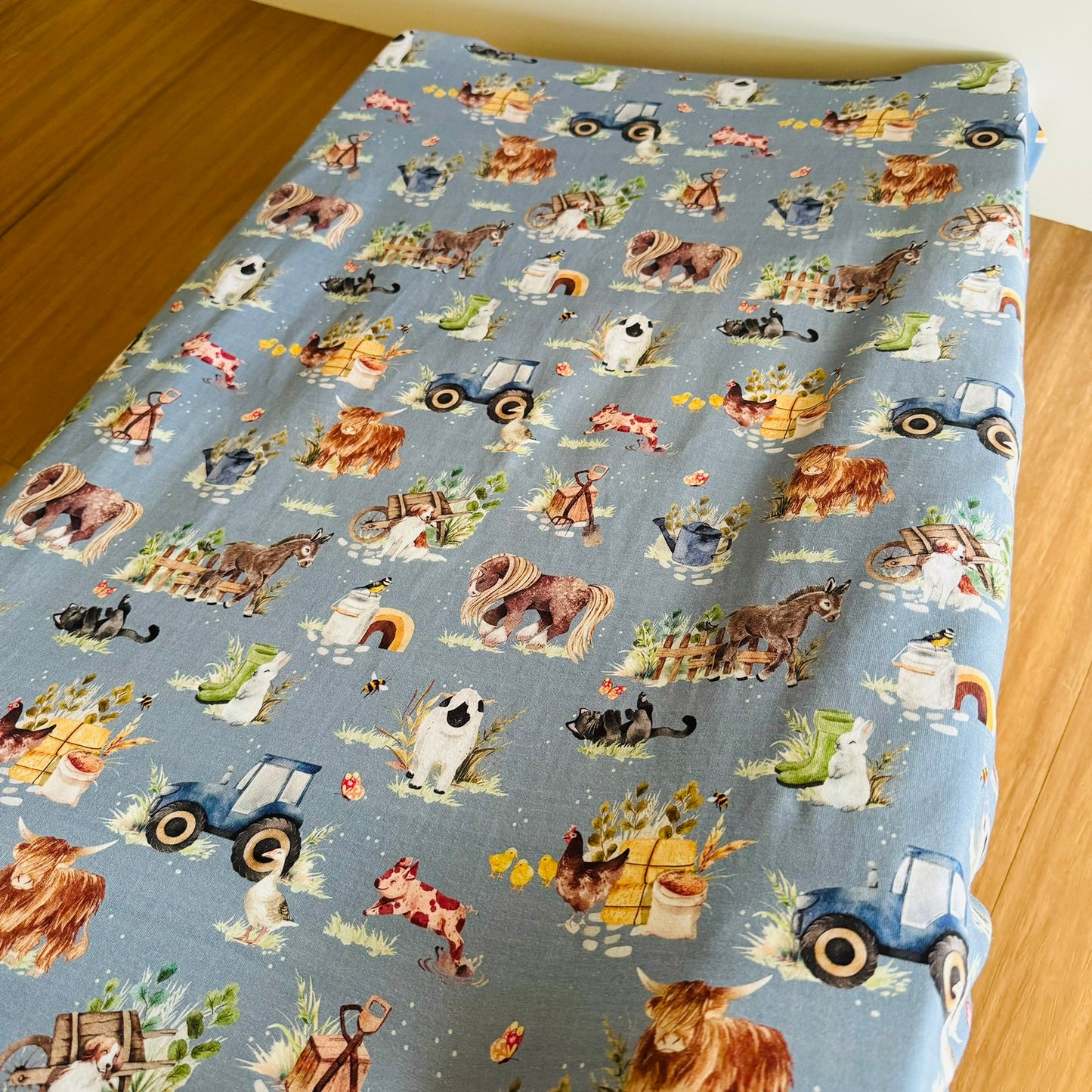 Bassinet & Change Mat Cover - Farming