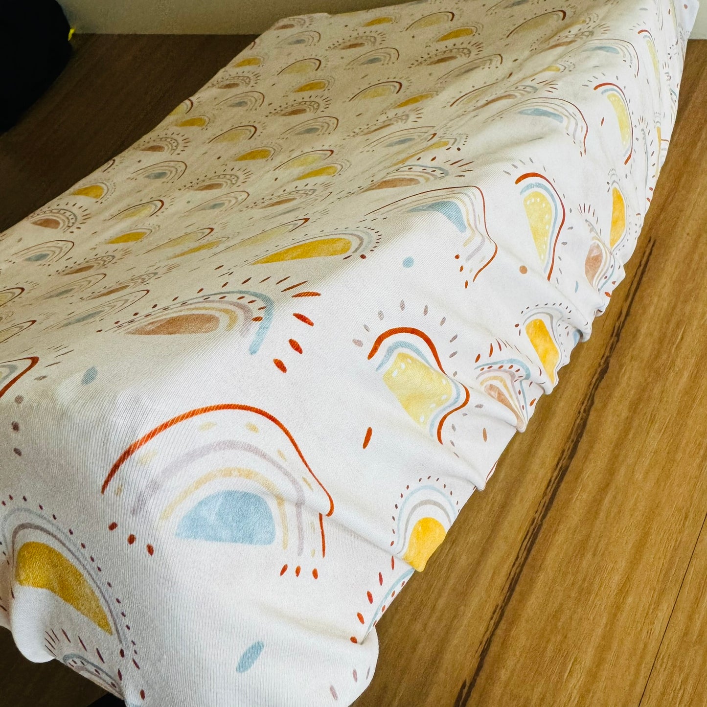 Bassinet & Change Mat Cover - Rainbow Suns