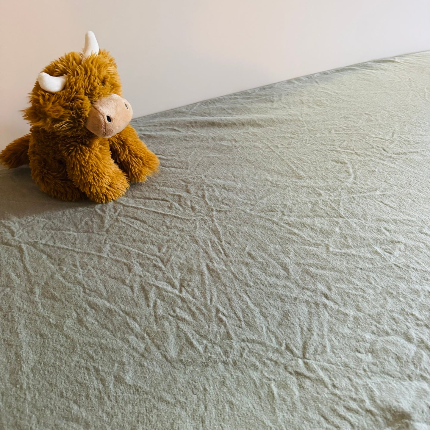 Flannel Fitted Cot Sheet - Sage Green