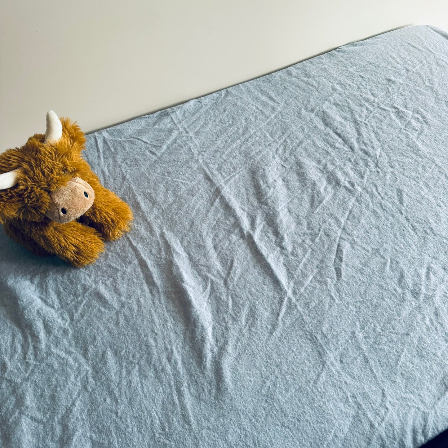 Flannel Fitted Cot Sheet - Pale Blue