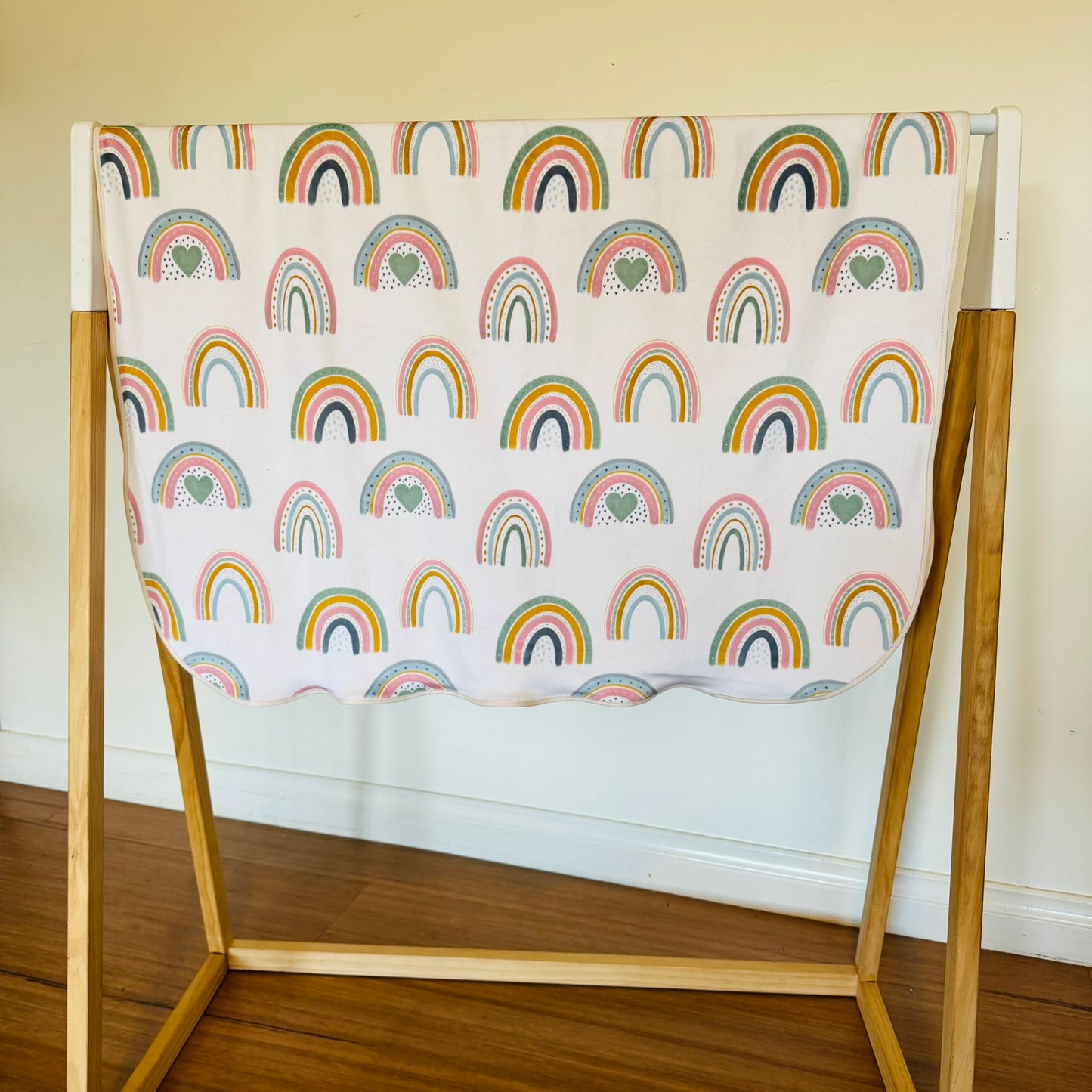 Double Sided Minky Blanket - Pastel Rainbows