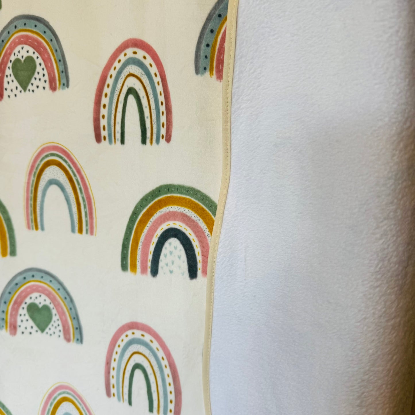 Double Sided Minky Blanket - Pastel Rainbows