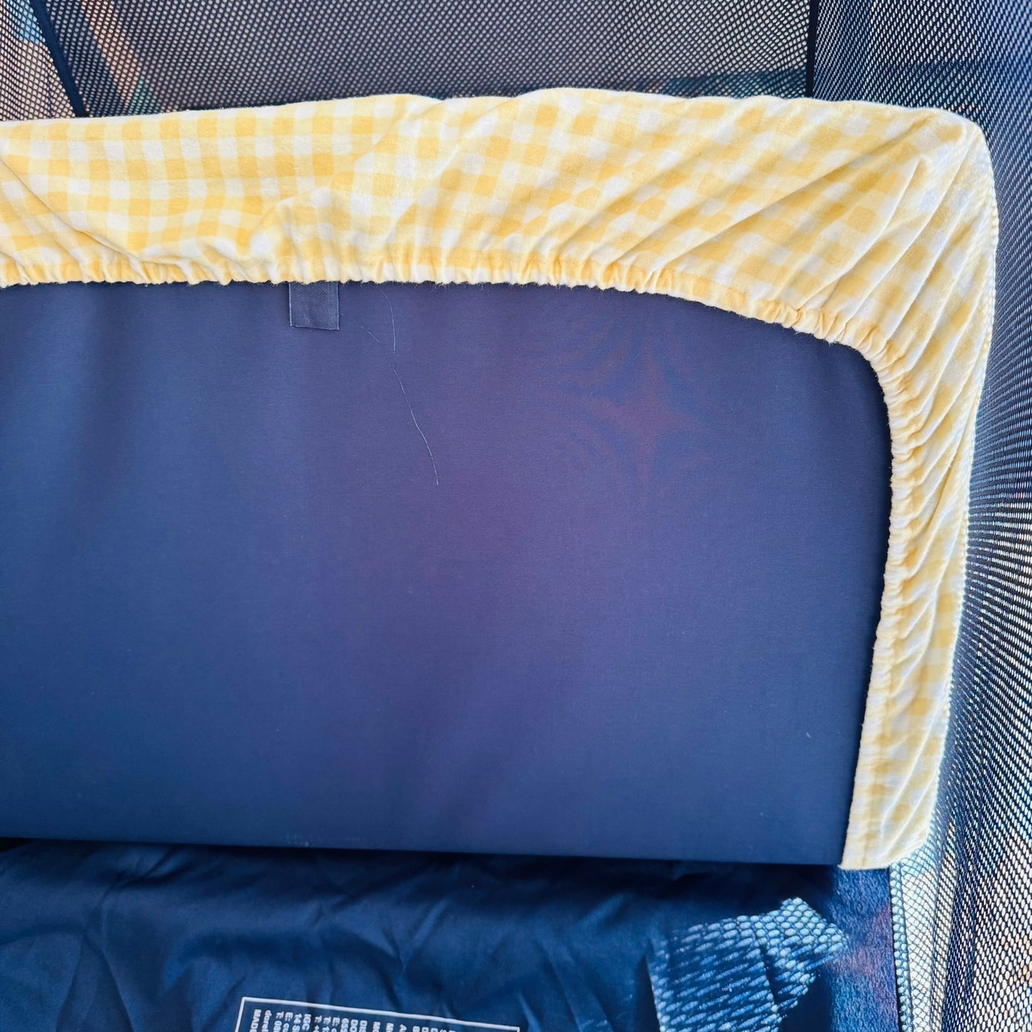 Portacot Flannel Fitted Sheet - Yellow Gingham