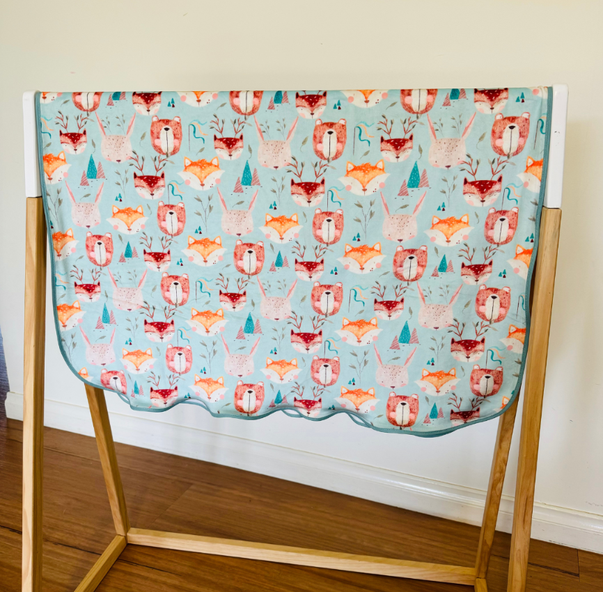 Double Sided Minky Blanket - Woodland Animals
