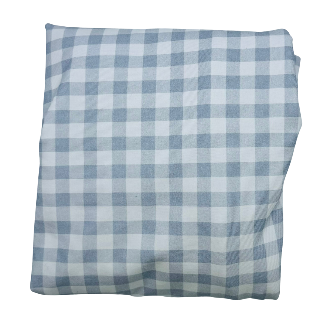 Fitted Cot Sheet - Cotton Jersey Grey Gingham