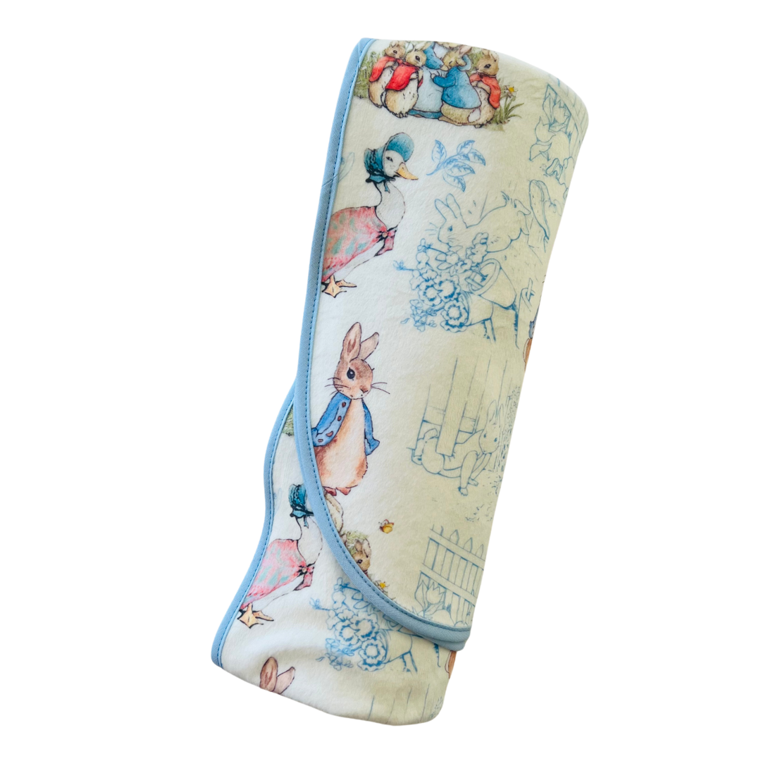 Double Sided Minky Blanket - Rabbit Blue