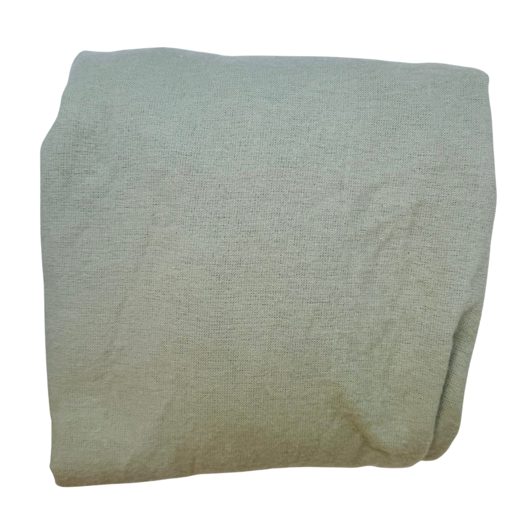 Flannel Fitted Cot Sheet - Sage Green