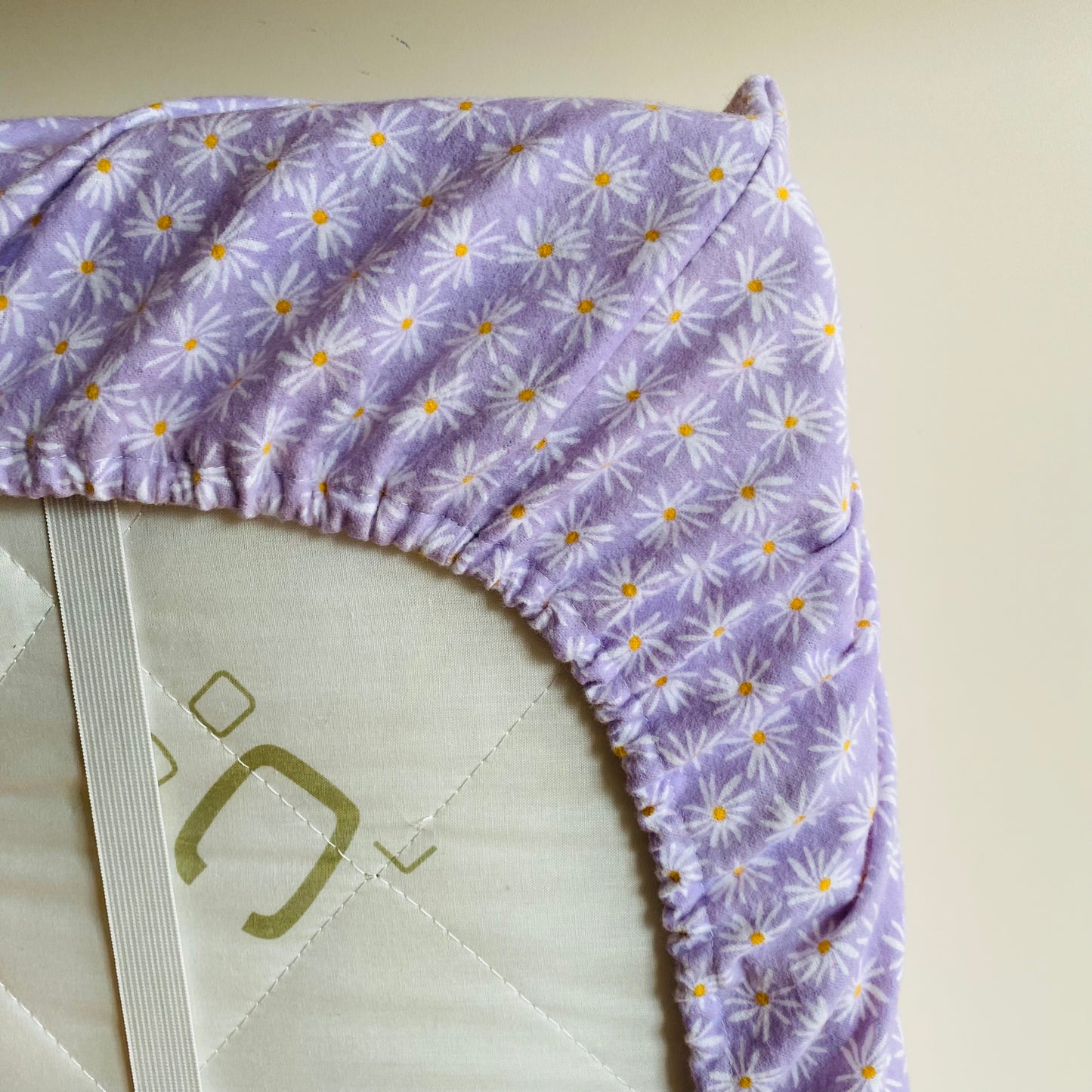 Flannel Fitted Cot Sheet - Daisy Lilac