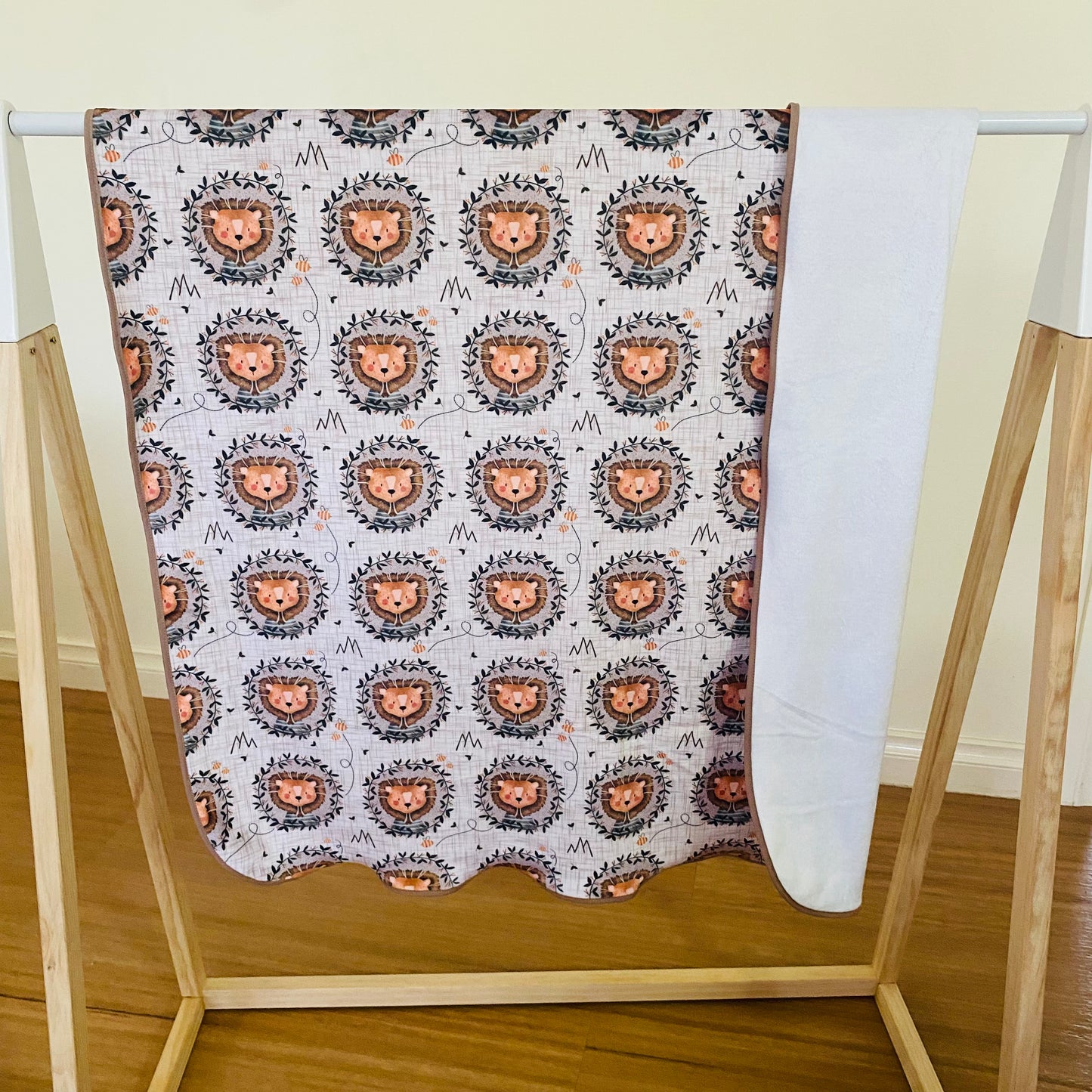 Double Sided Minky Blanket - Little Leo