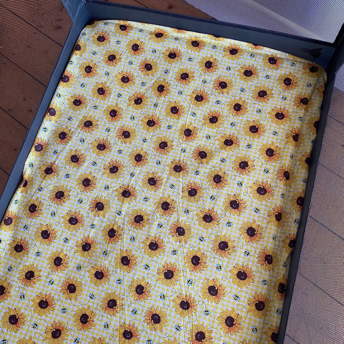 Portacot Fitted Sheet Cotton - Sunflower & Bees