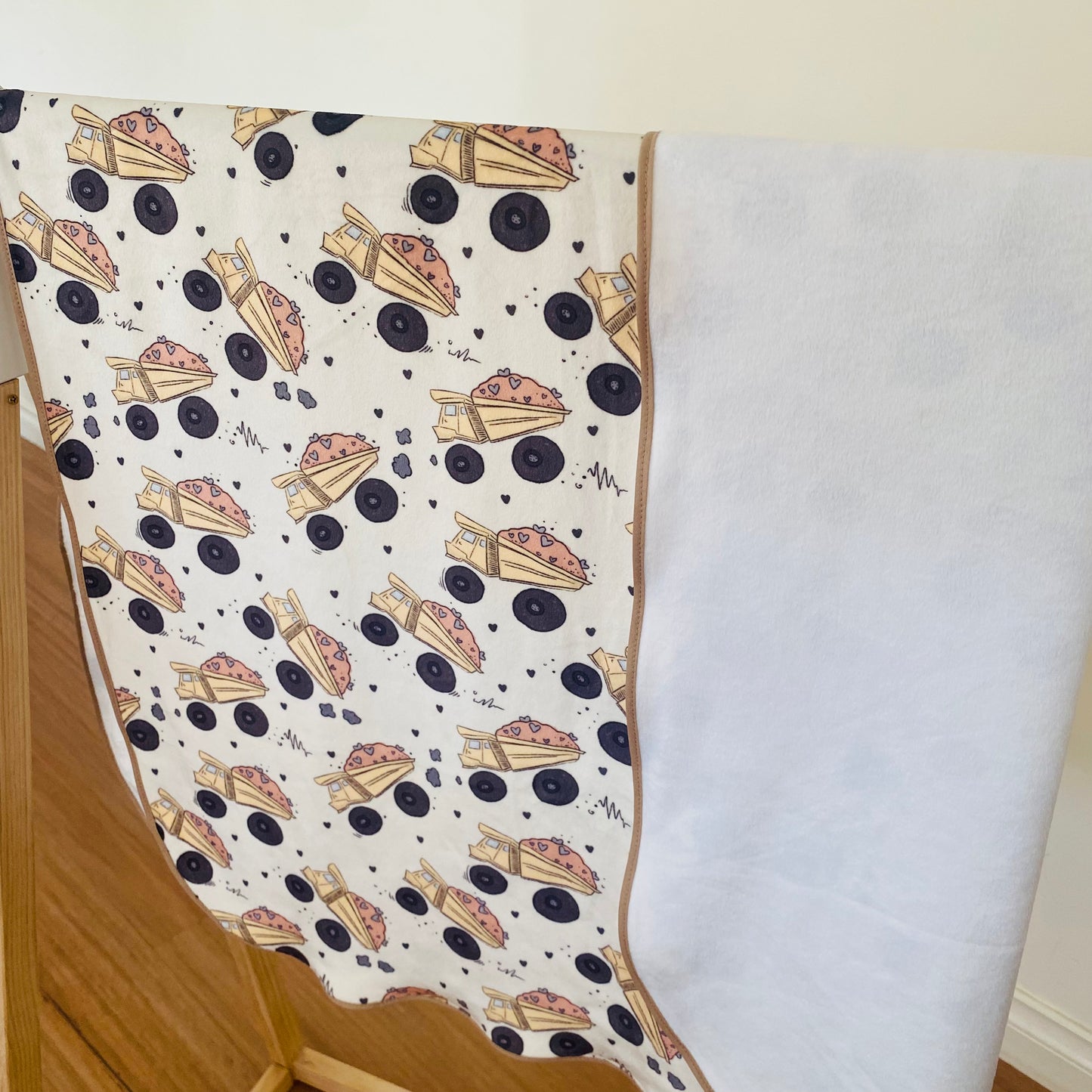 Double Sided Minky Blanket - Dump Trucks