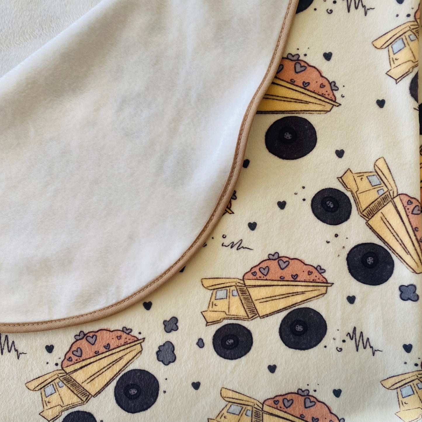 Double Sided Minky Blanket - Dump Trucks
