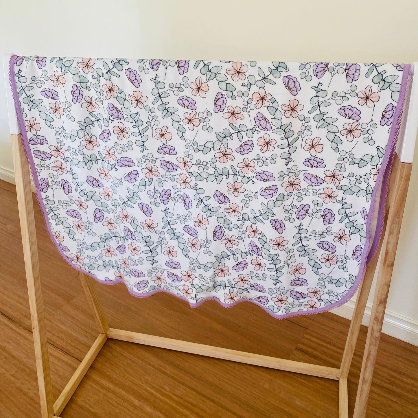 Double Sided Minky Blanket - Eucalyptus Floral