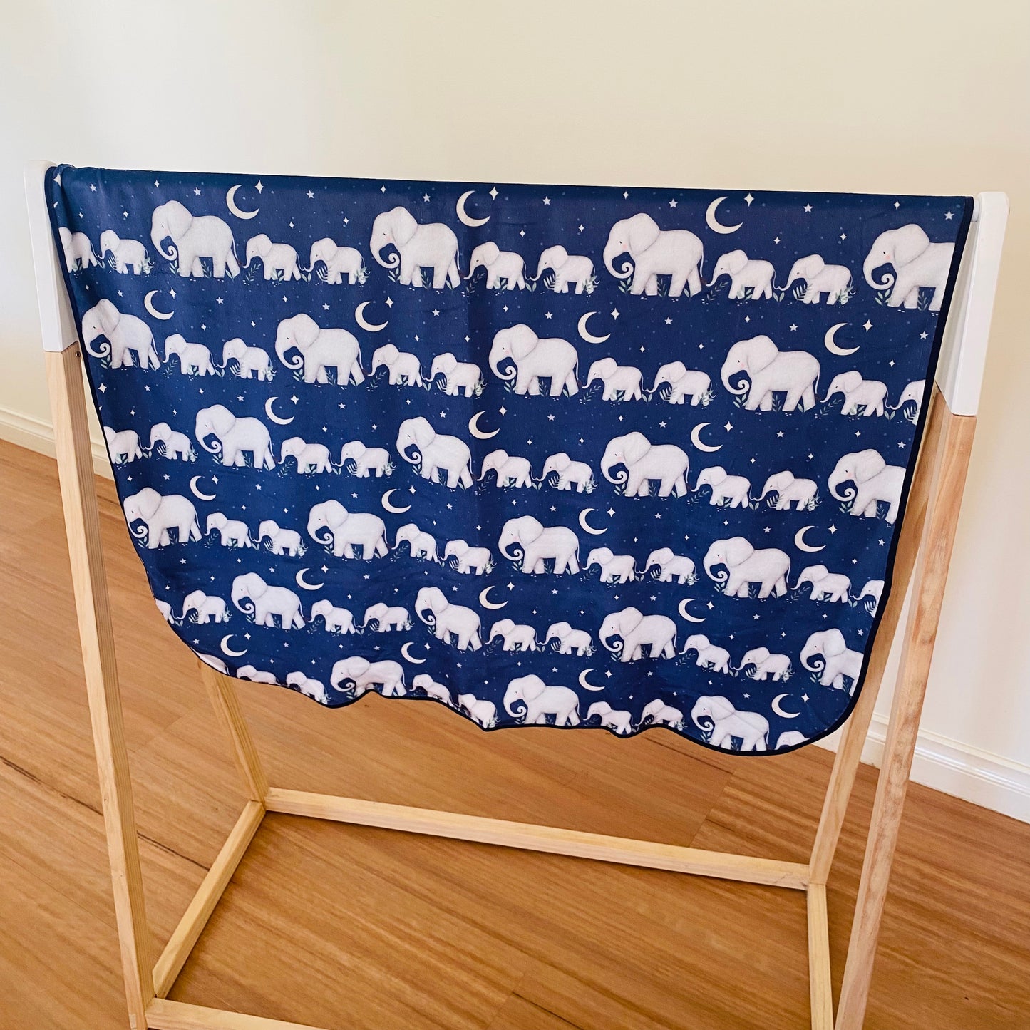 Double Sided Minky Blanket - Elephant Family