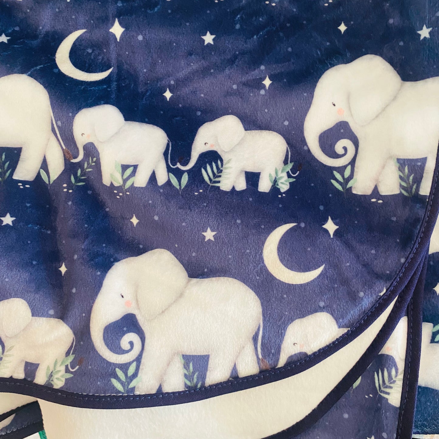Double Sided Minky Blanket - Elephant Family