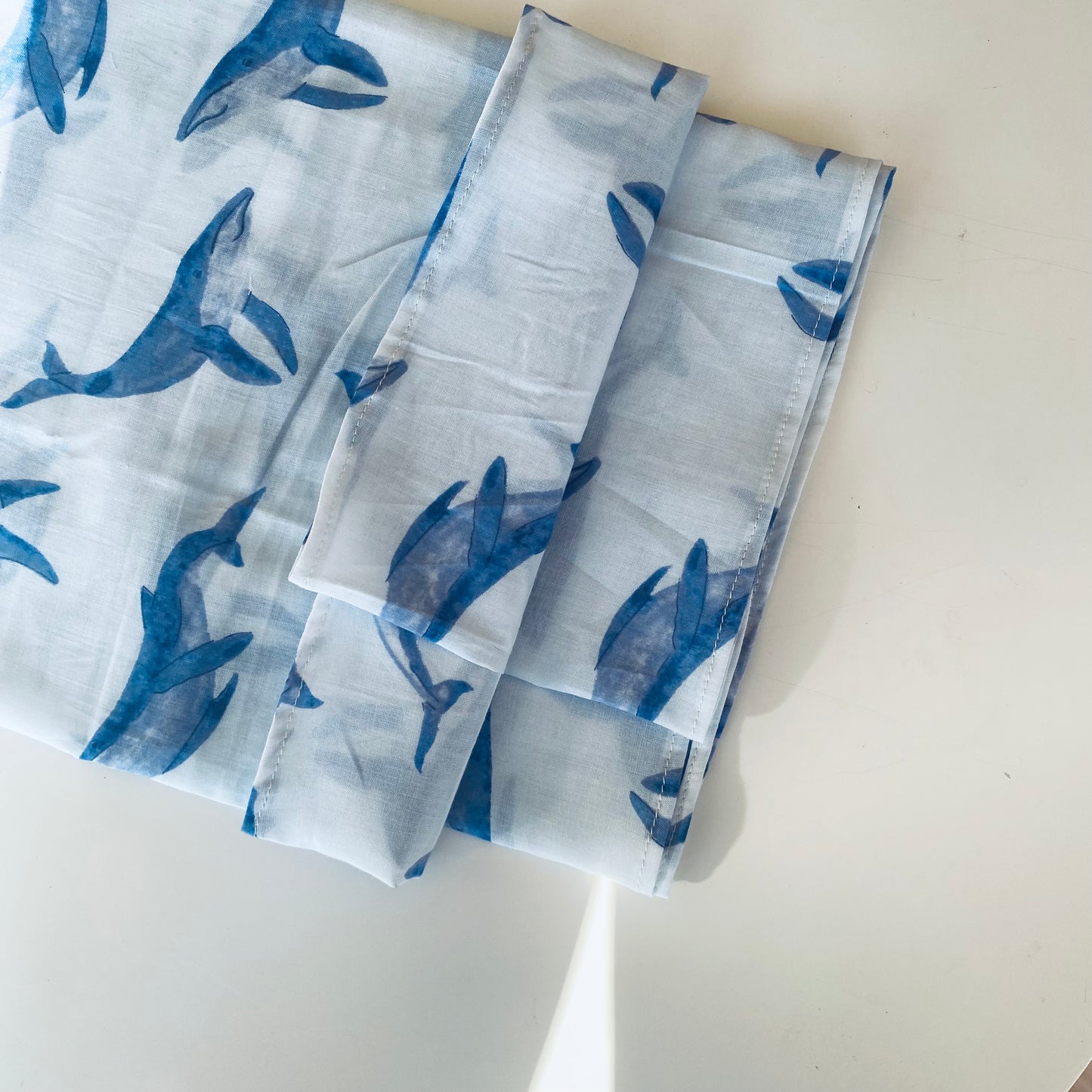 Muslin Wrap - Blue Whales