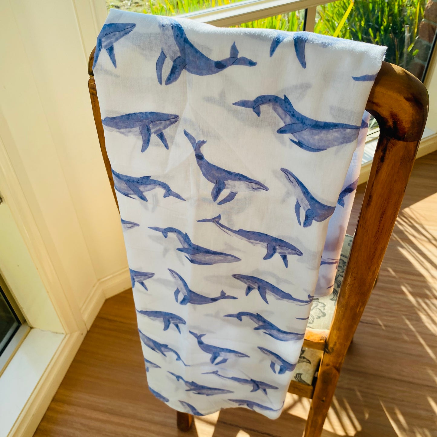 Muslin Wrap - Blue Whales