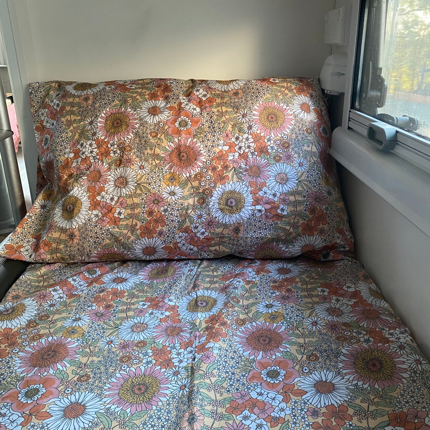 Caravan Bunk Fitted Sheet - Boho Sandie Yellow