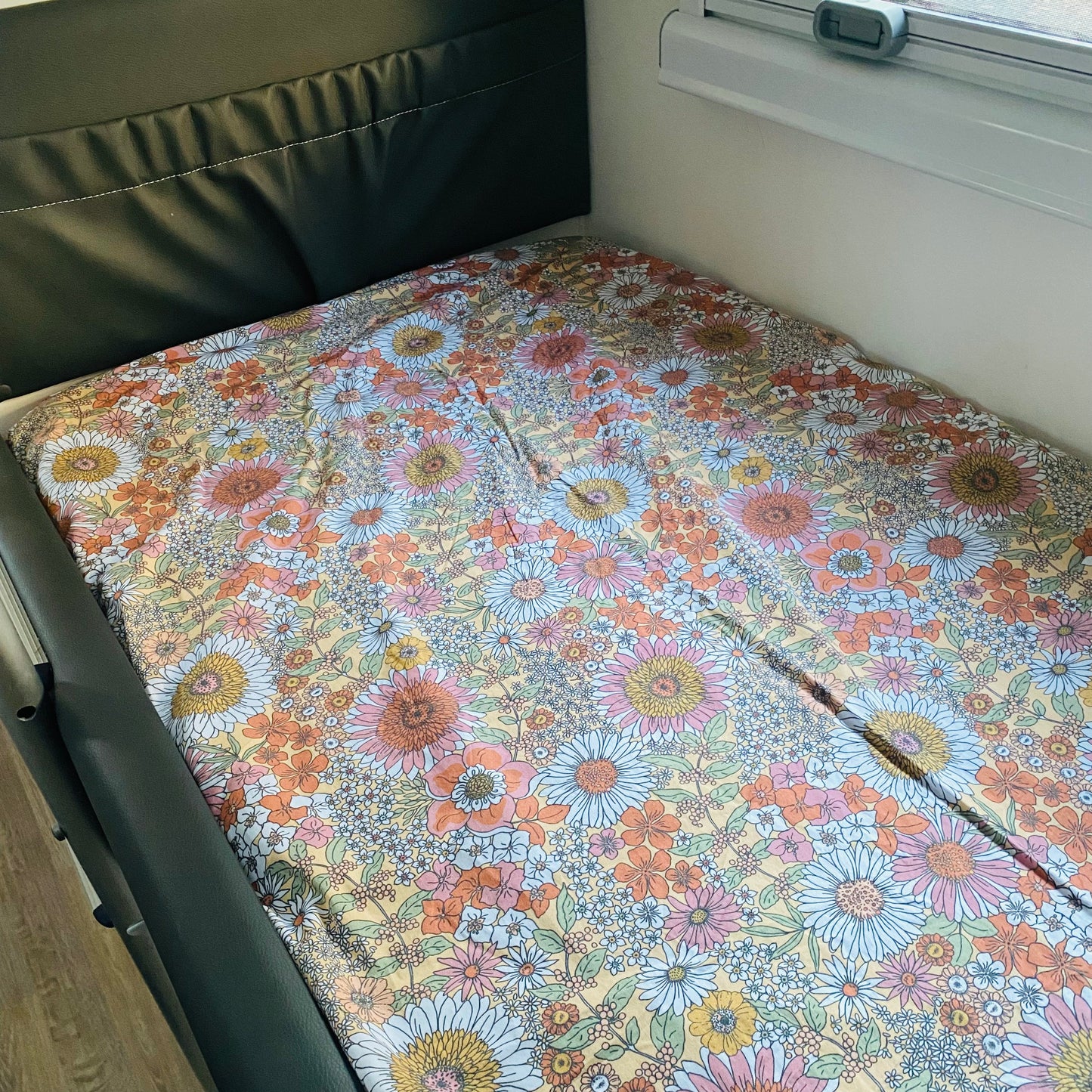 Caravan Bunk Fitted Sheet - Boho Sandie Yellow
