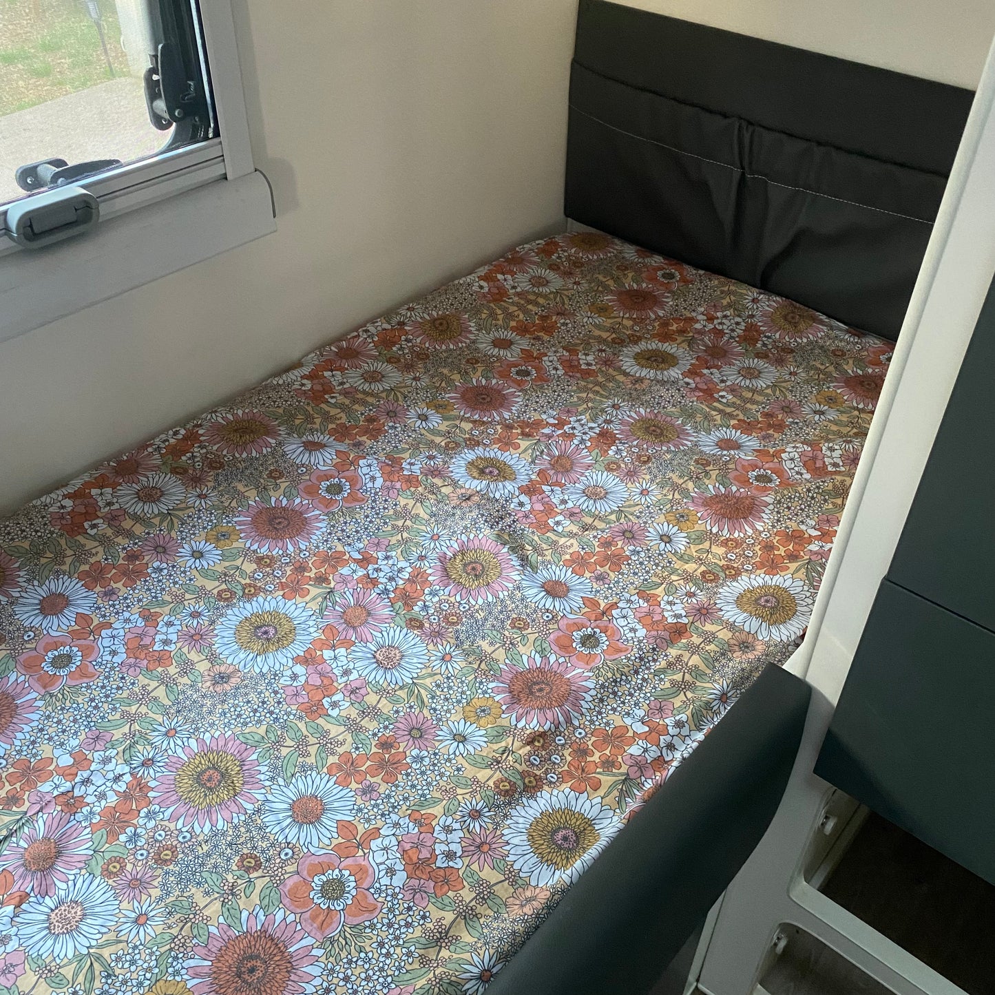 Caravan Bunk Fitted Sheet - Boho Sandie Yellow