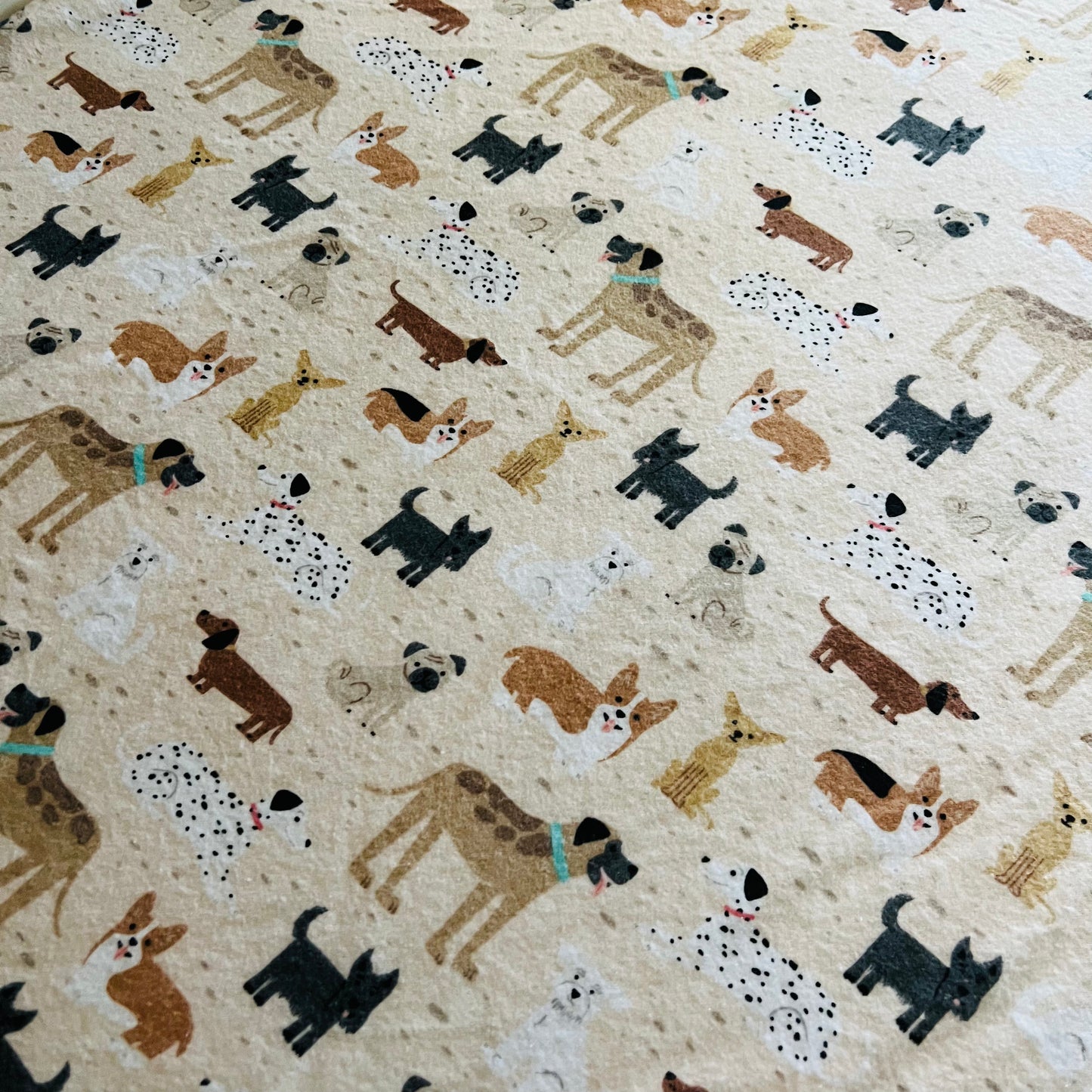 Flannel Fitted Cot Sheet - Doggies