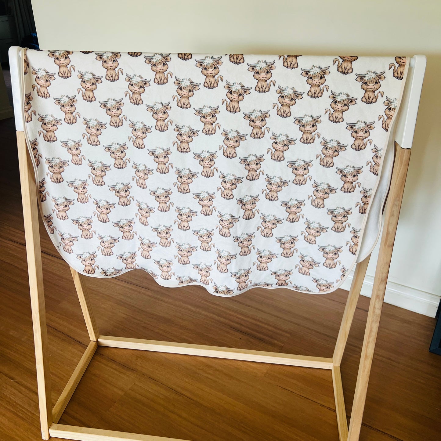 Double Sided Minky Blanket - Highlander White Roses