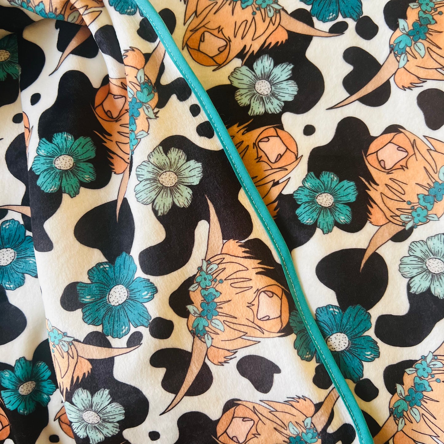 Double Sided Minky Blanket - Highlander Teal