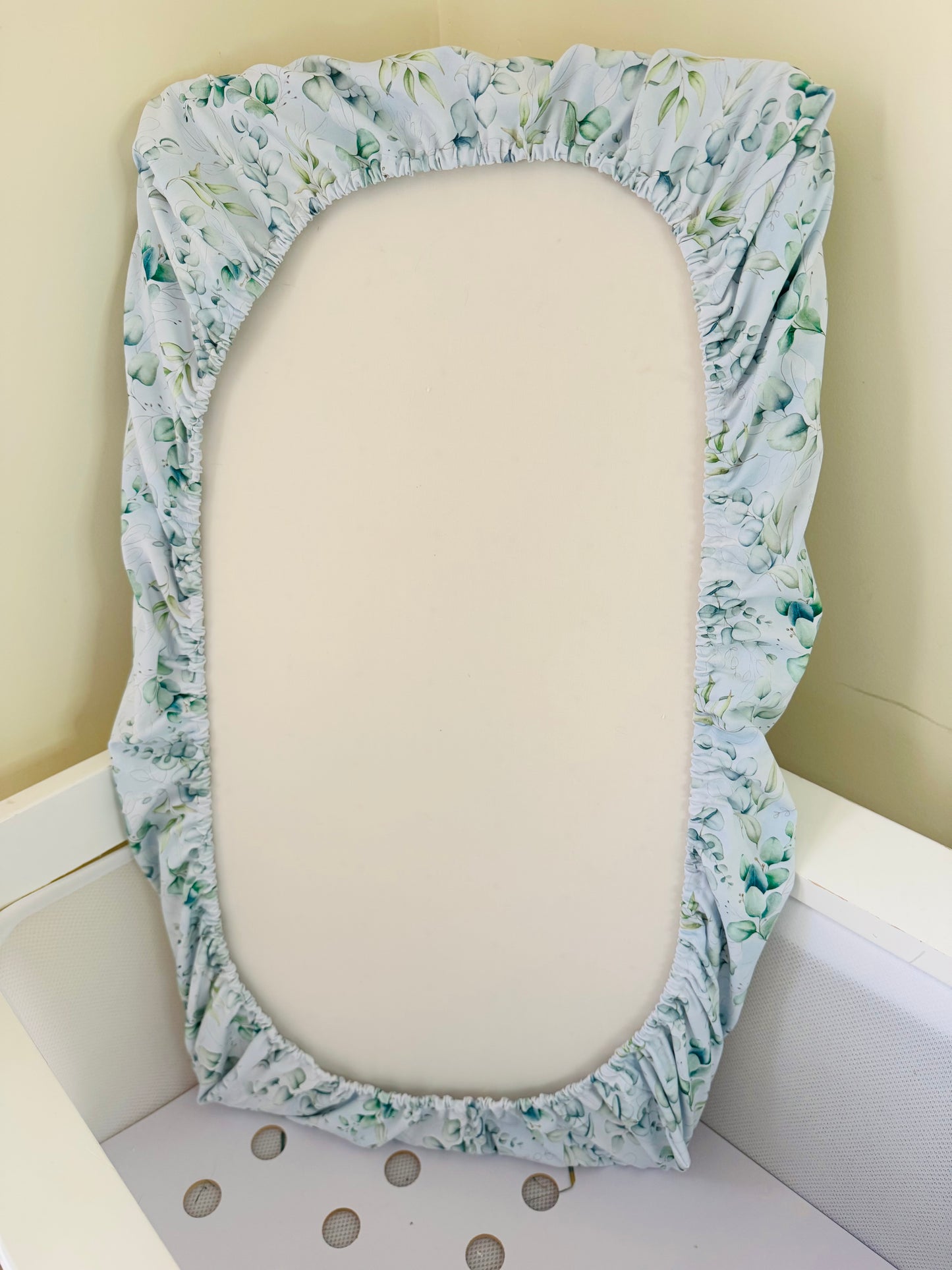 Bassinet & Change Mat Cover - Eucalyptus