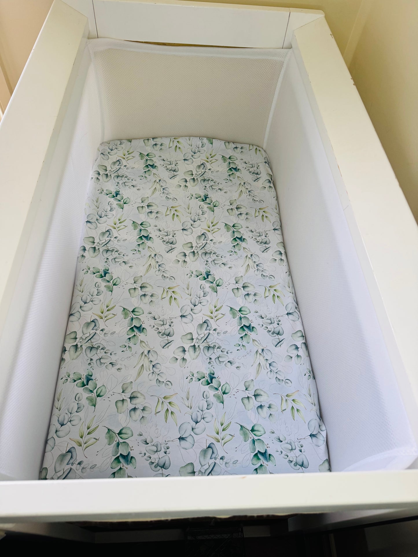 Bassinet & Change Mat Cover - Eucalyptus