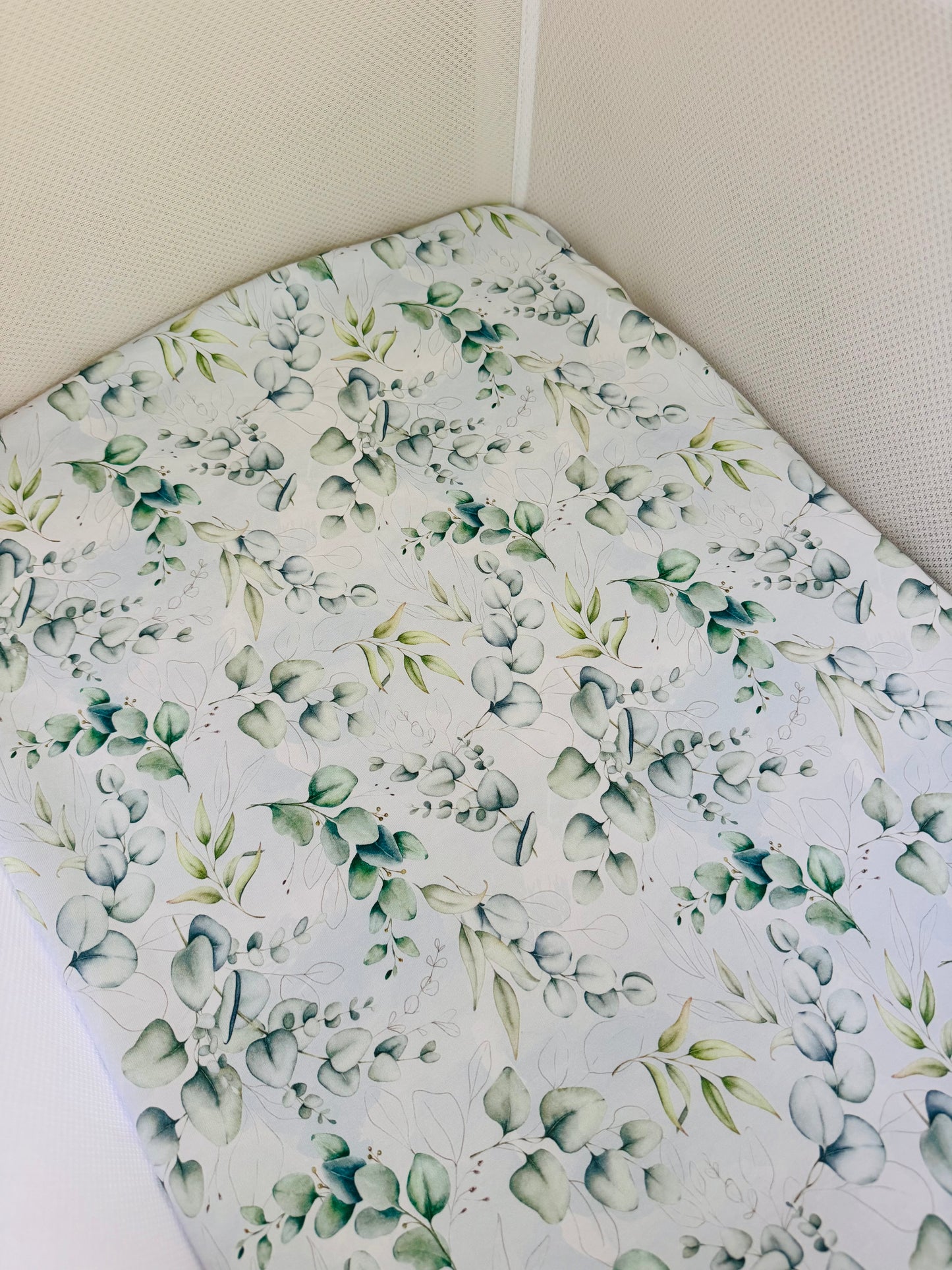 Bassinet & Change Mat Cover - Eucalyptus