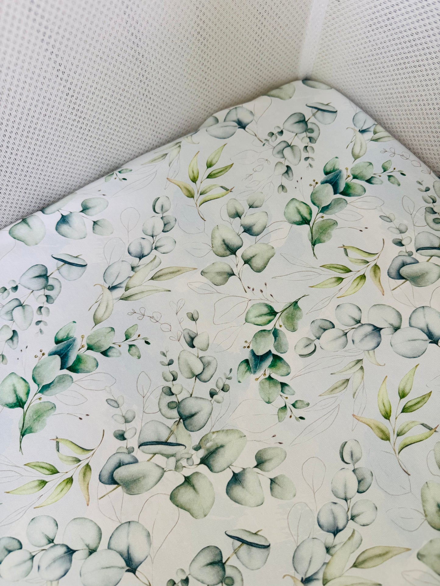 Bassinet & Change Mat Cover - Eucalyptus