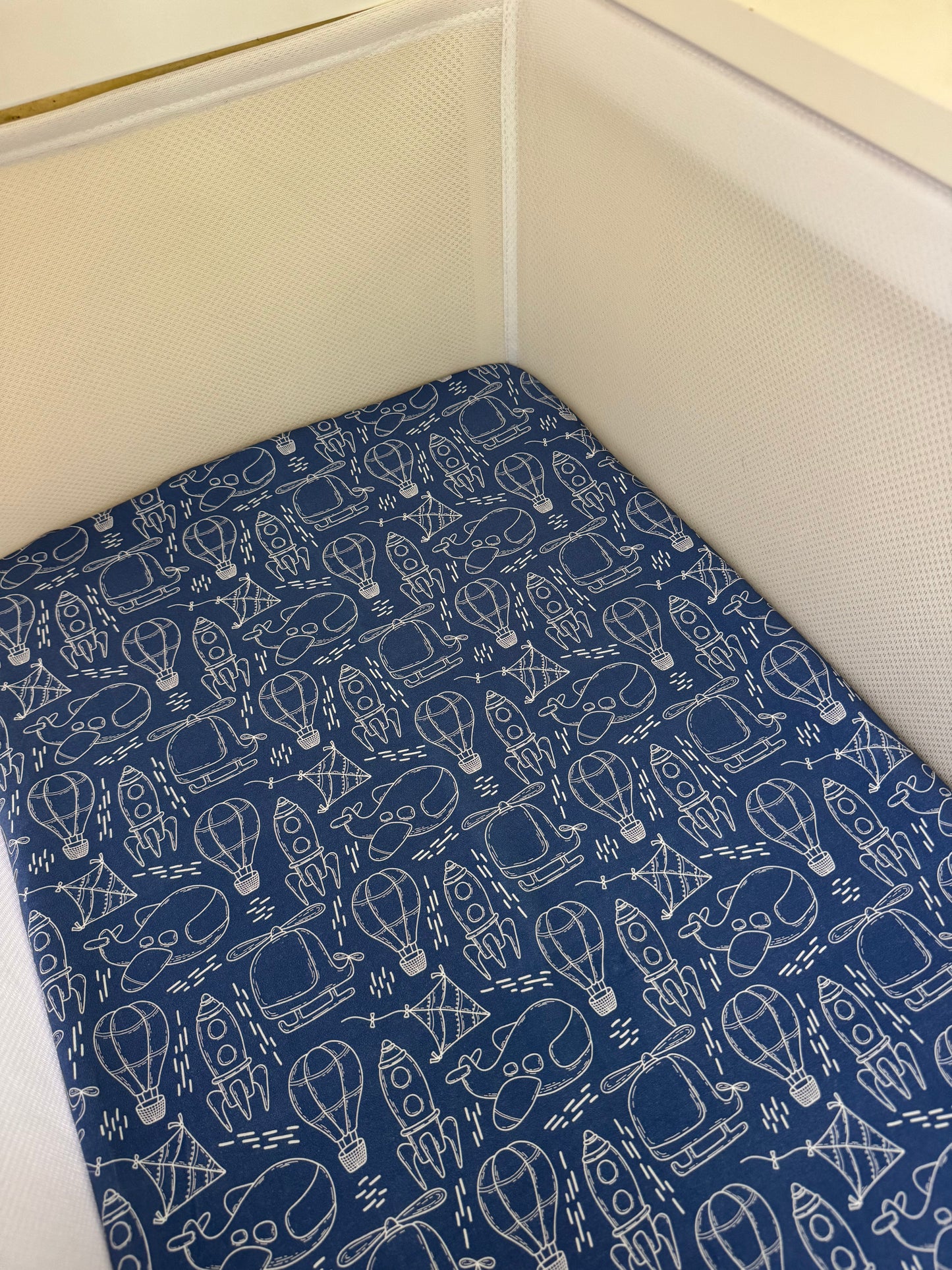 Bassinet & Change Mat Cover - Up and Away