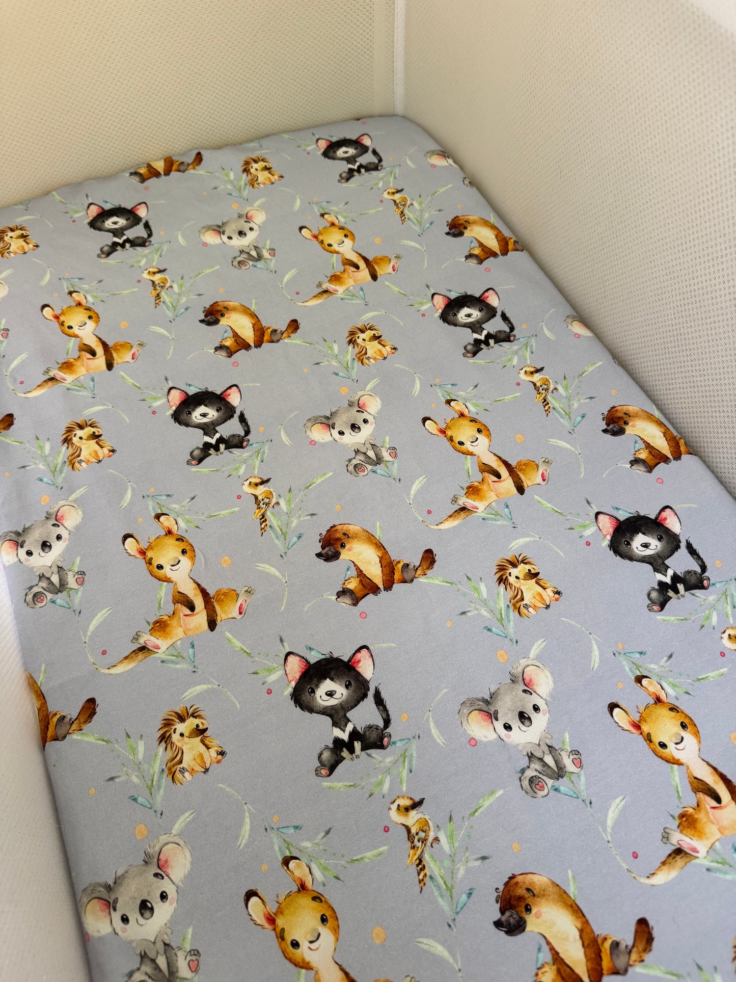 Bassinet & Change Mat Cover - Little Animals