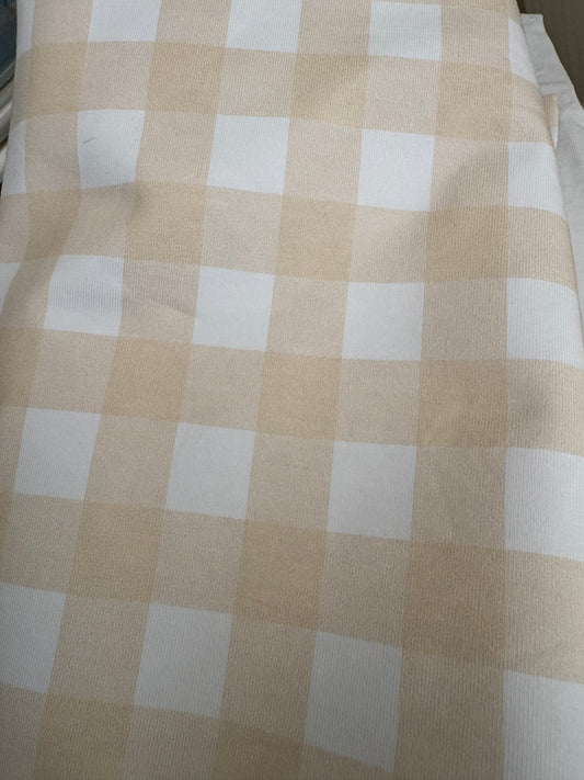 Fitted Cot Sheet - Cotton Jersey Cream Gingham