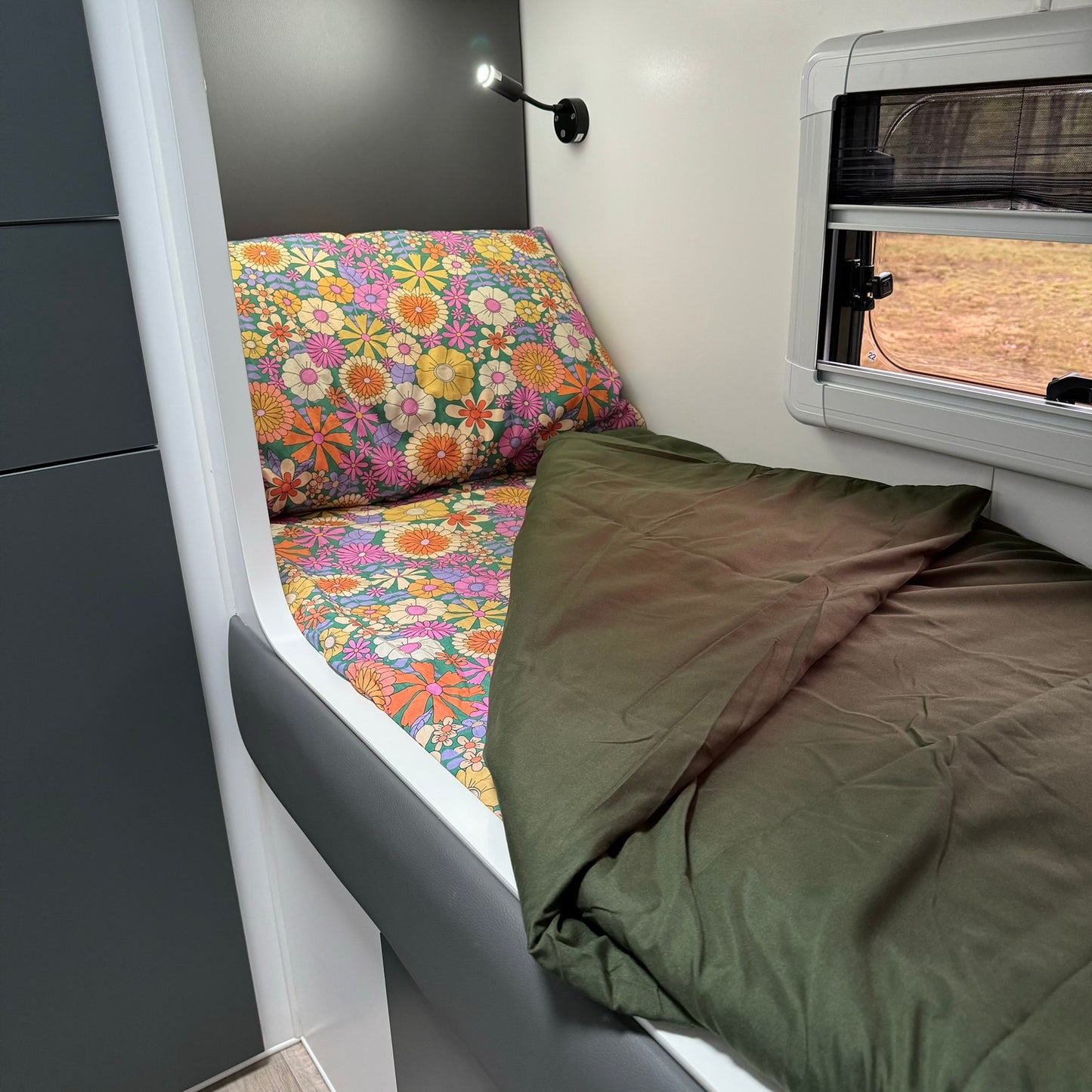 Caravan Bunk Fitted Sheet - Retro Floral
