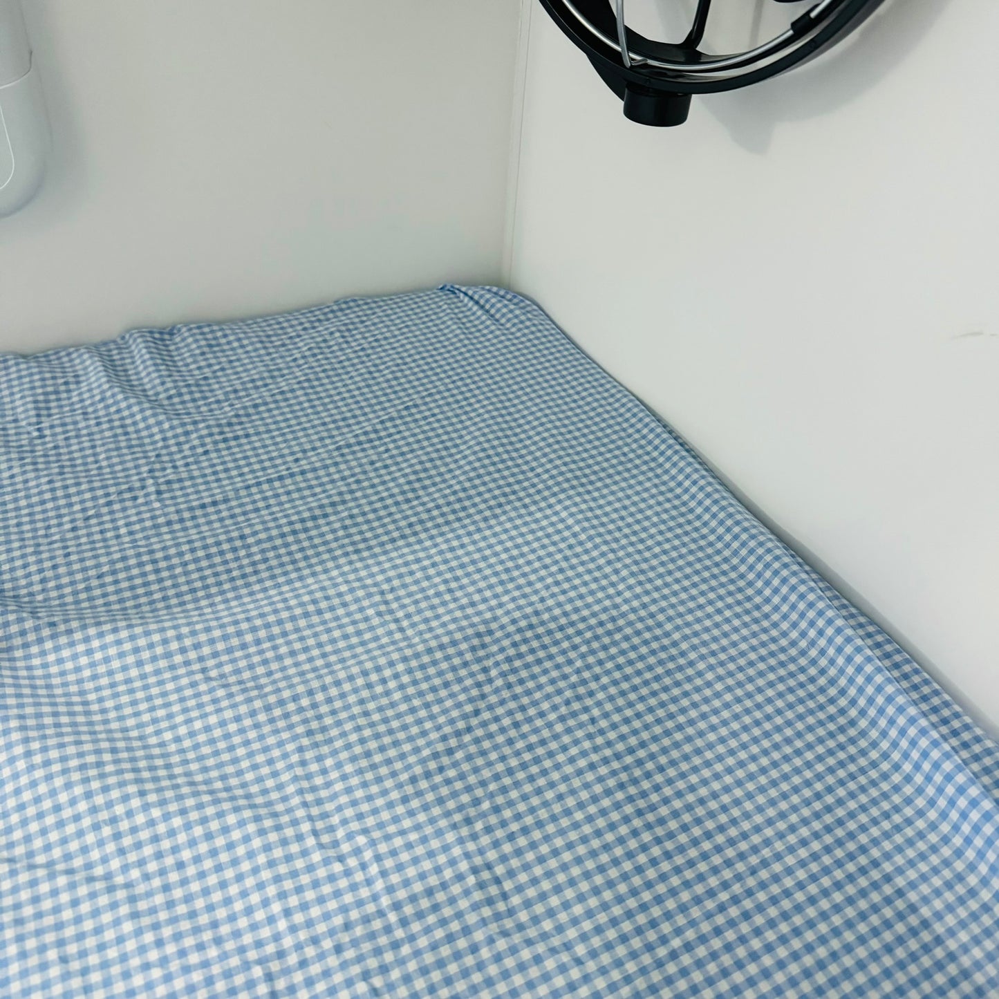 Caravan Bunk Fitted Sheet - Pale Blue Gingham