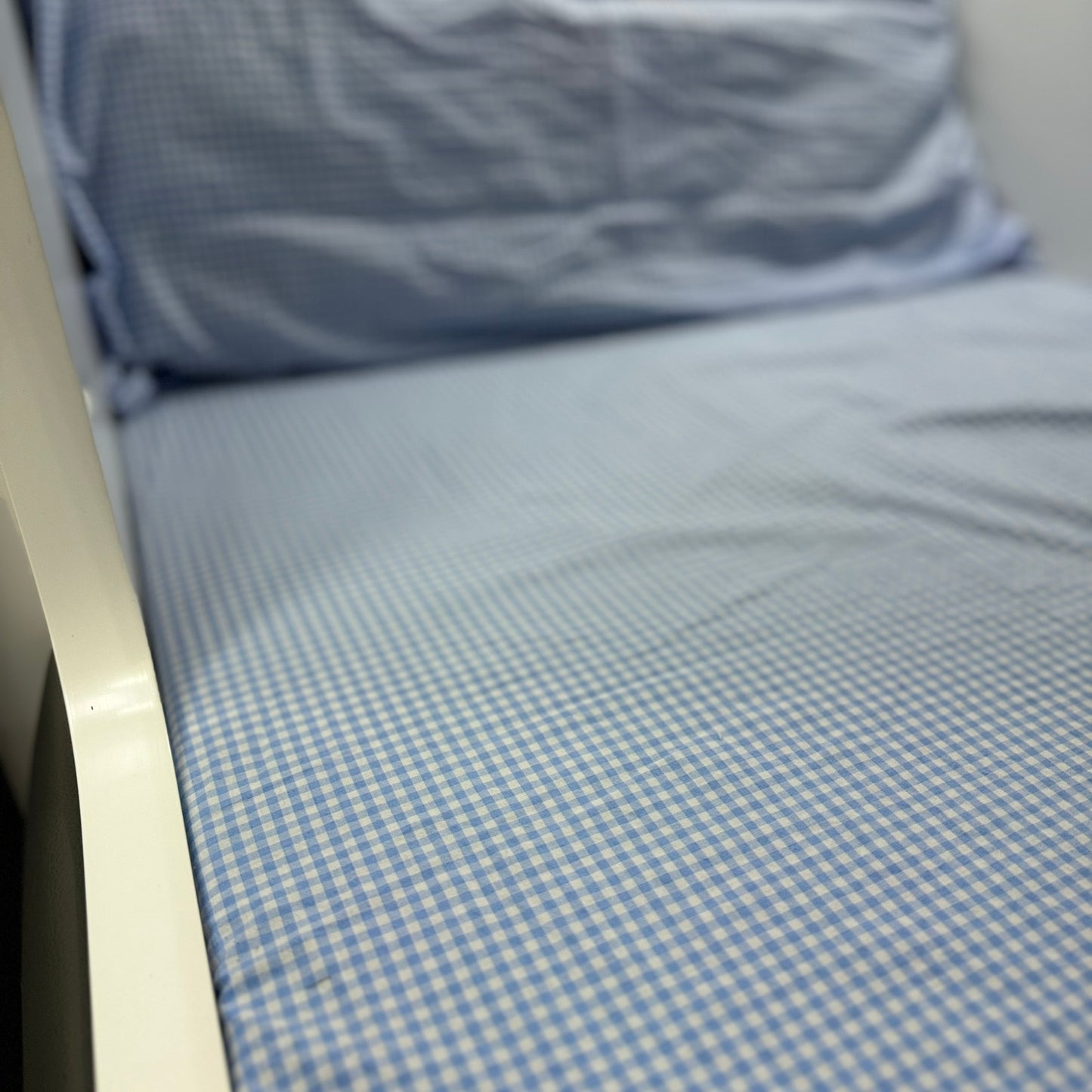 Caravan Bunk Fitted Sheet - Pale Blue Gingham