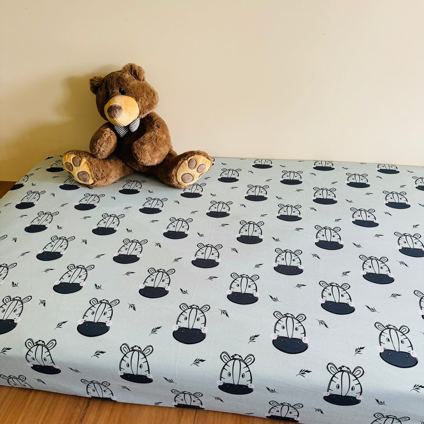 Fitted Cot Sheet - Cotton Jersey Zebra