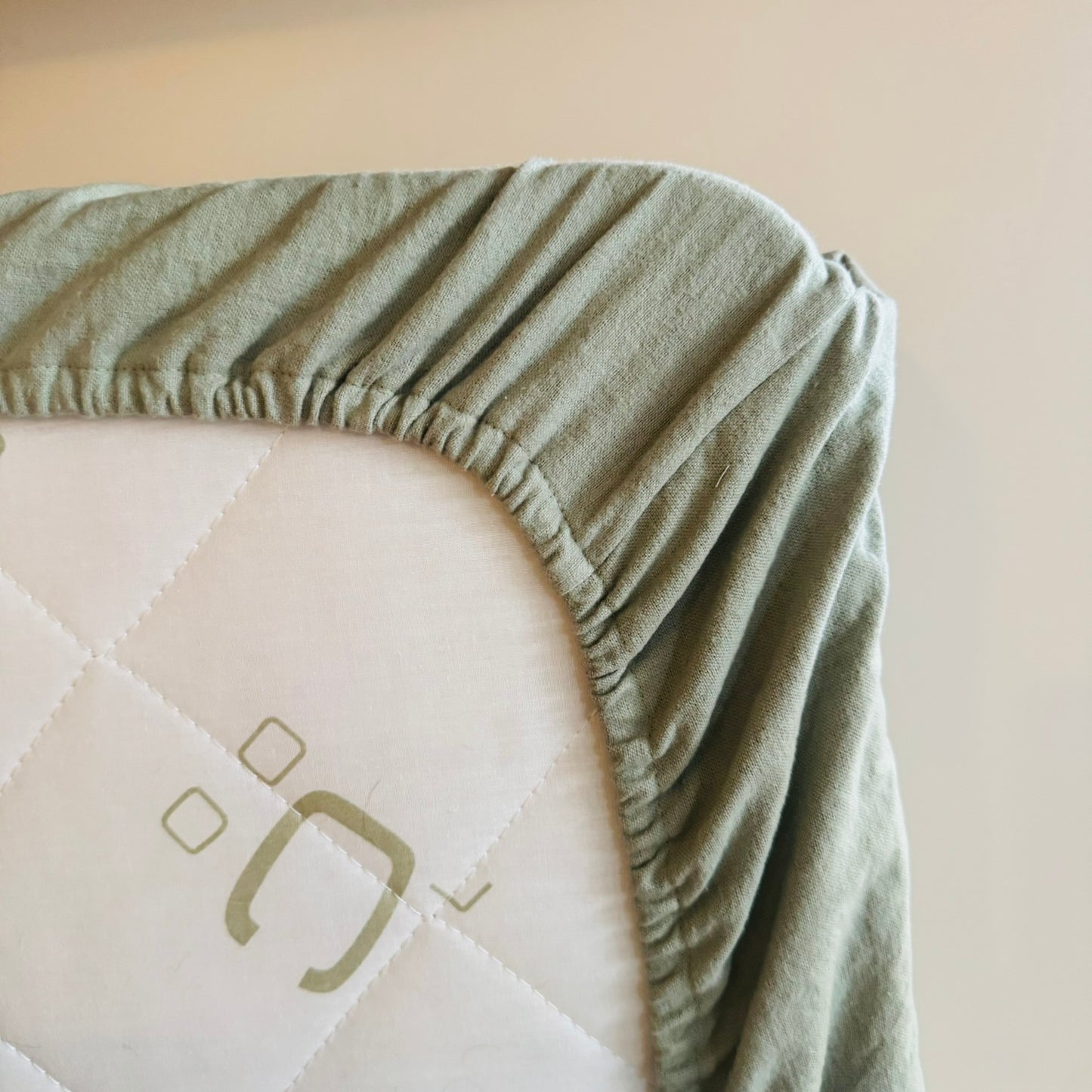 Flannel Fitted Cot Sheet - Sage Green