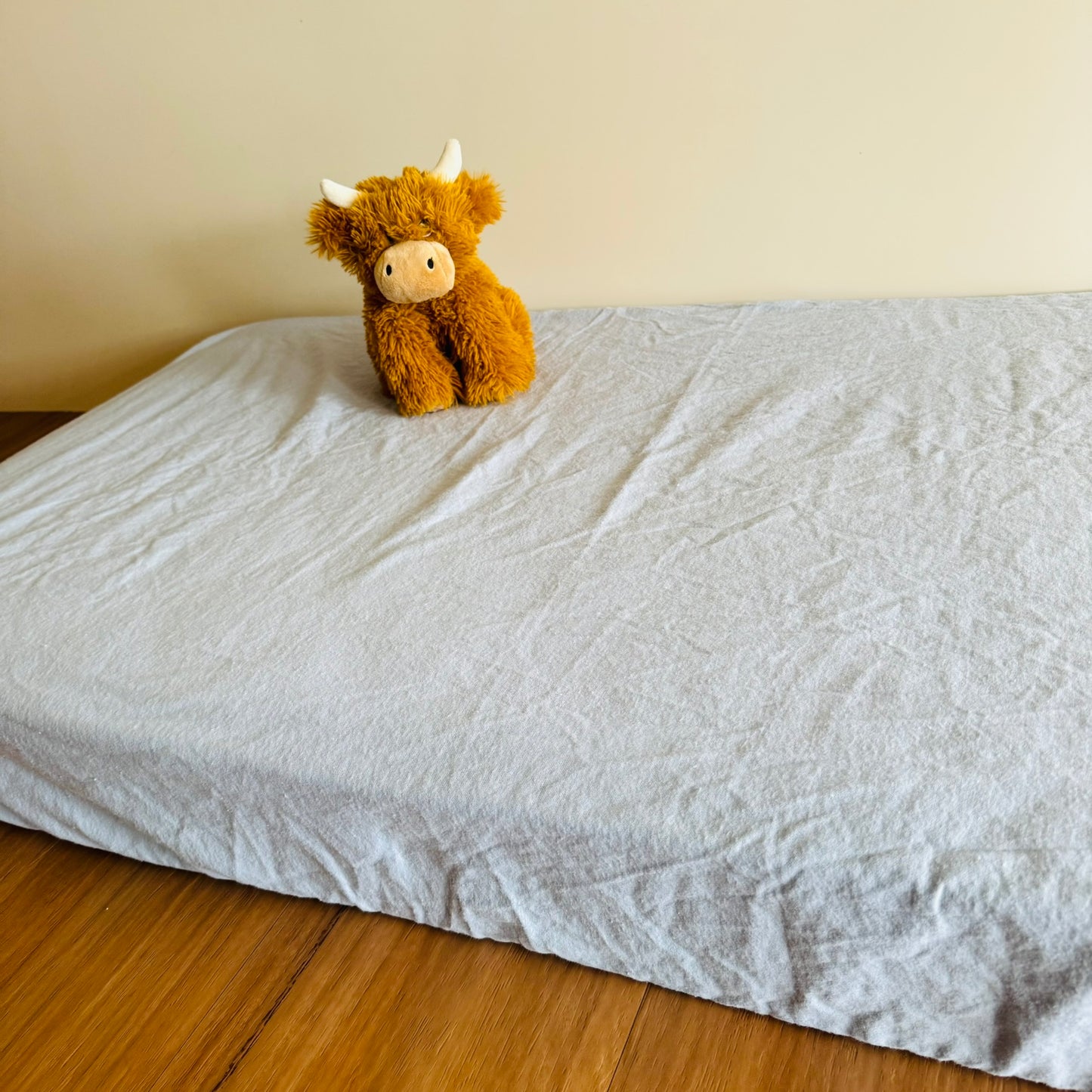 Flannel Fitted Cot Sheet - Pale Blue