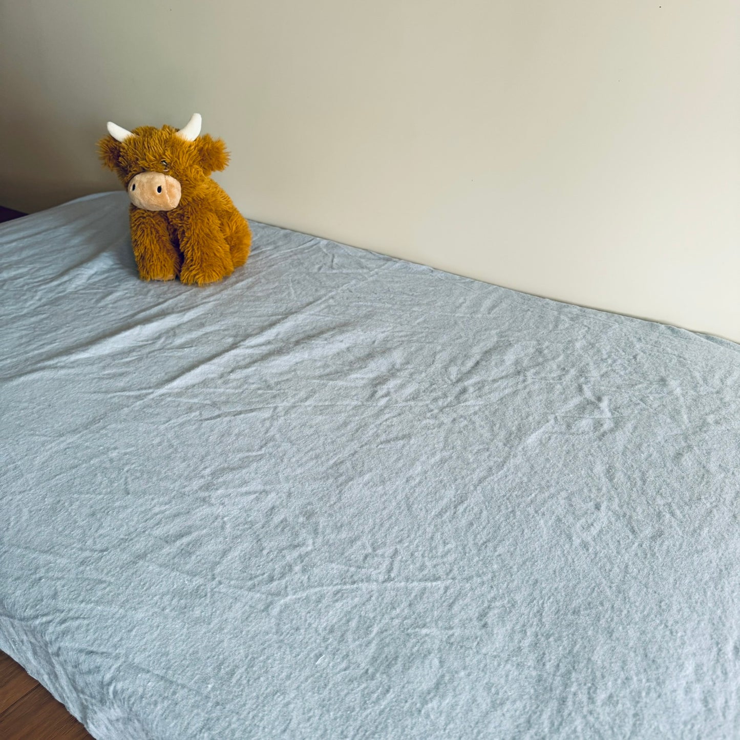 Flannel Fitted Cot Sheet - Pale Blue