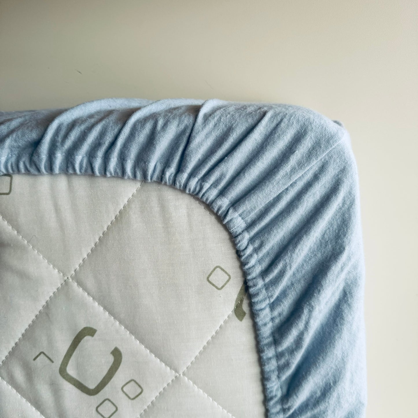 Flannel Fitted Cot Sheet - Pale Blue